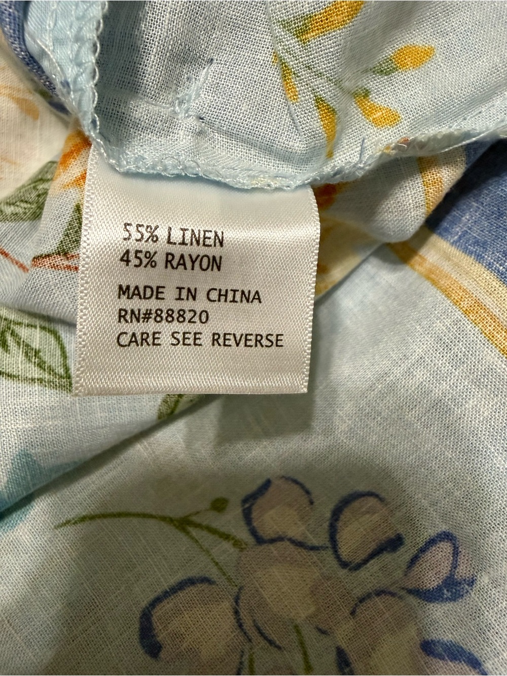 Joie Light Blue Floral Wide-Leg Linen-Blend Pants - Picture 10 of 12